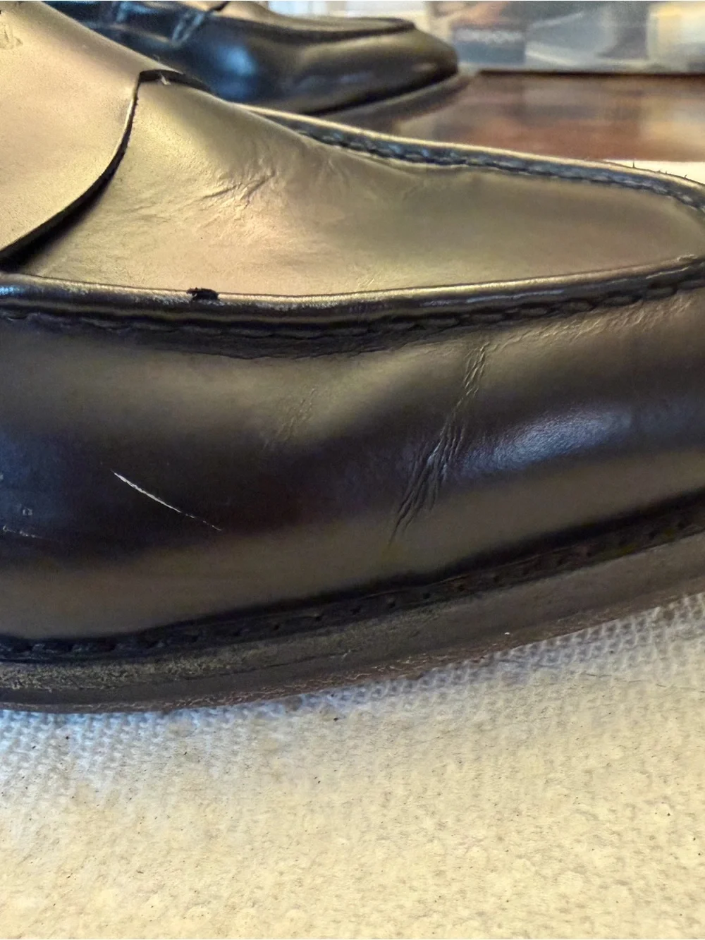Allen Edmonds Black Leather Mercer Street Penny Loafers